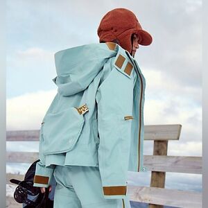 FP Movement by Free People Mint Green Ski Jacket with Rust Accent